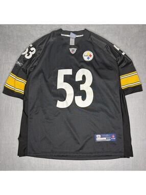 Pittsburgh Steelers Reebok Maurkice Pouncey #53 Size 56 Black Stitched Jersey